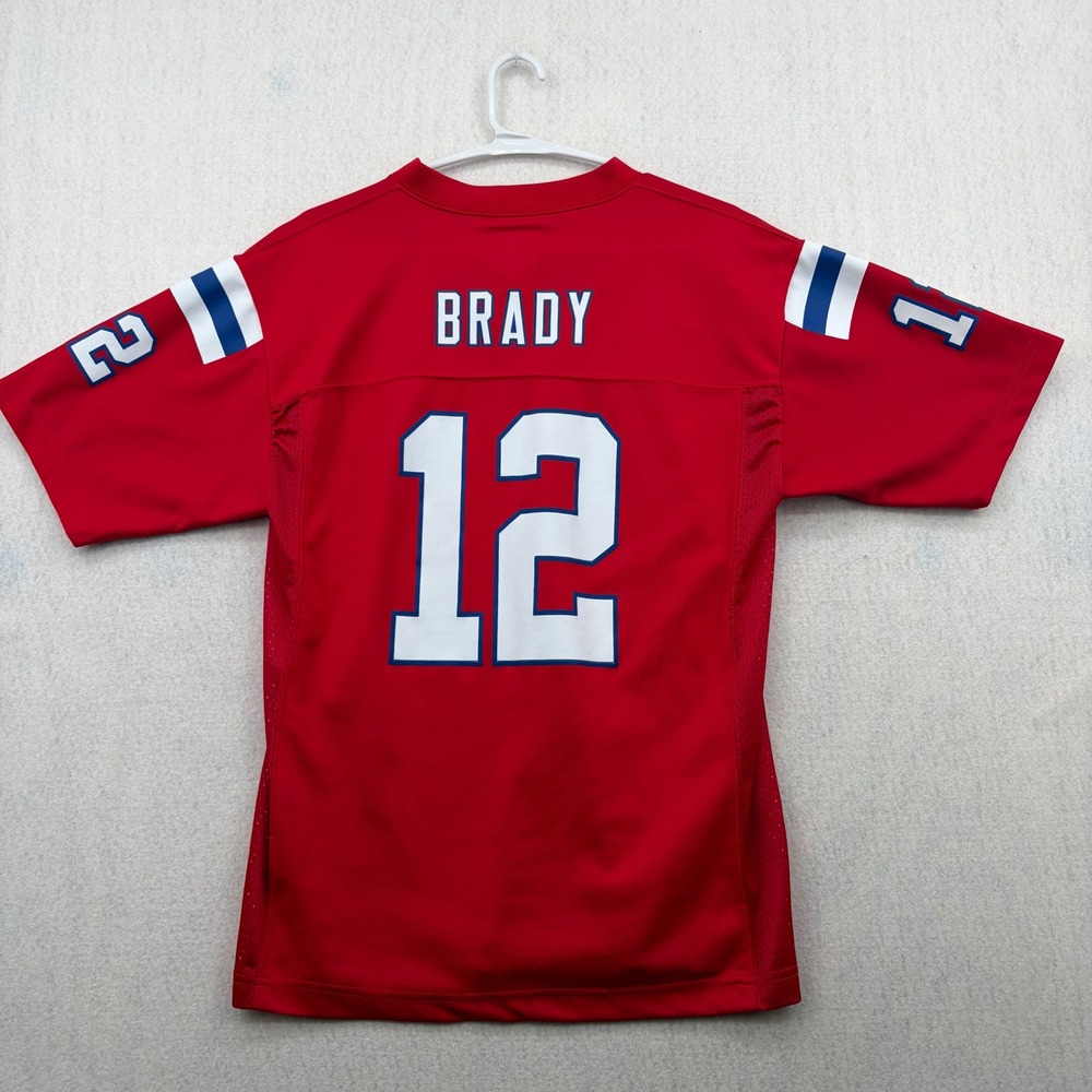 NFL Team Apparel Tom Brady New England Patriots Youth Jersey Red Size L 14/16